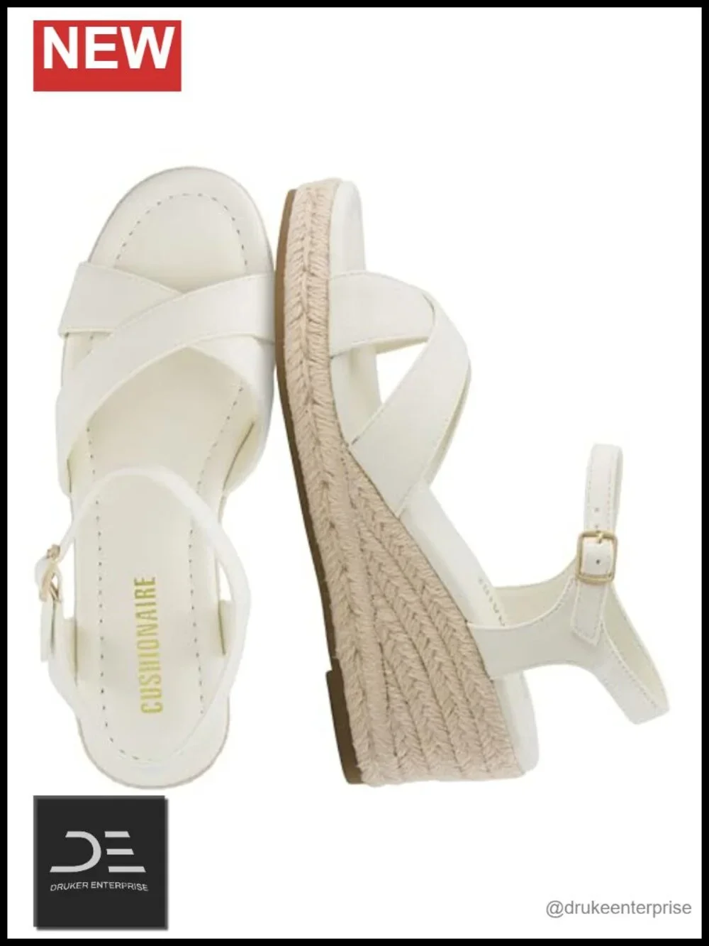 Faux Leather Espadrille Wedge Sandals with Adjustable Ankle Strap